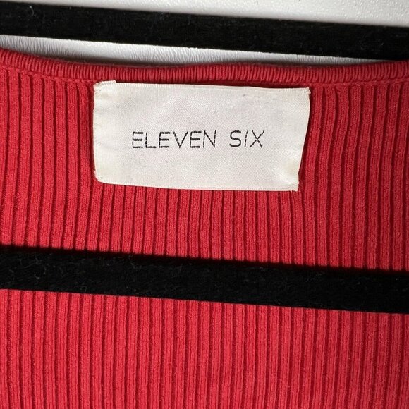 Eleven Six Dress Women's Medium Red Marla Bodycon Ribbed Sweater Maxi Cozy - Picture 7 of 14